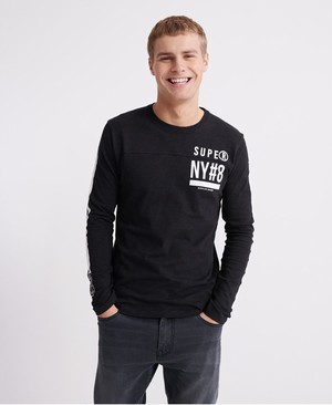 Superdry Surplus Goods Hosszú Ujjú Férfi Pólók Fekete | WMYFL8970